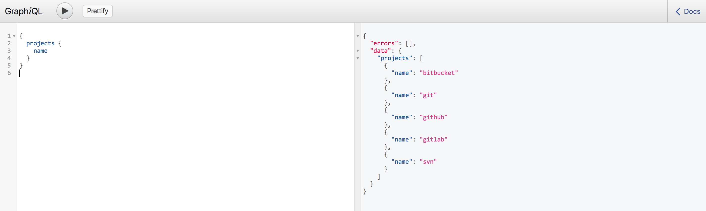 GraphiQL IDE