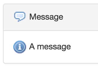 Message displayed