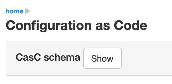 CasC Schema show button
