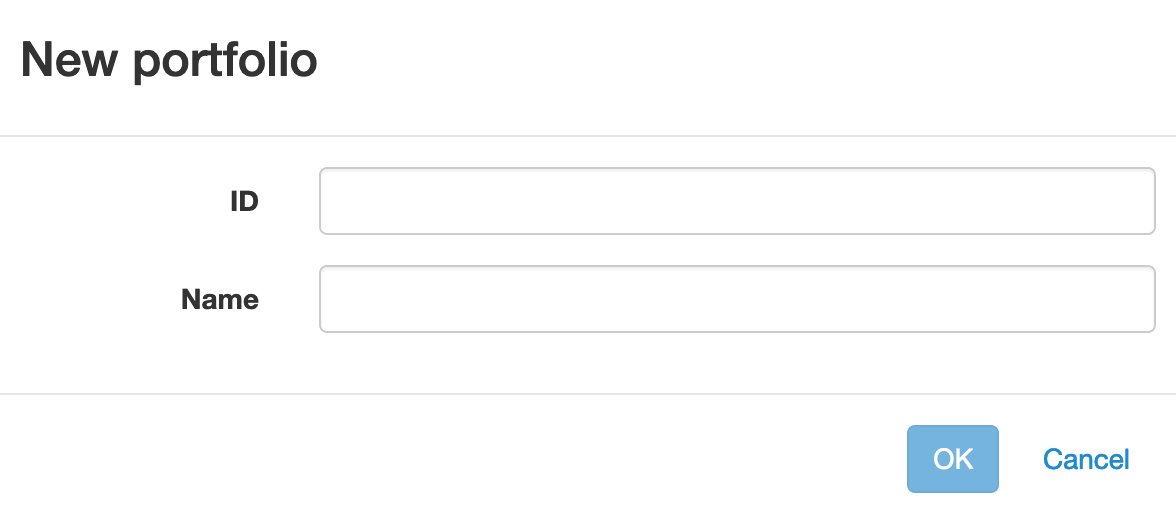Create portfolio dialog