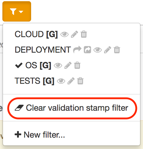 Clear the validation stamp filter